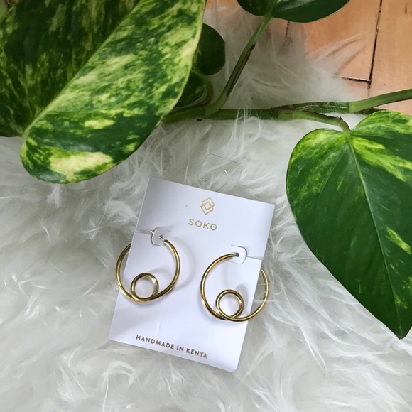 Soko Jewelry - Soko Dura Drop Hoop Earrings